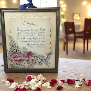 Mother Vtg c 1930s Hand-Color,Halftone Litho Die-Cut W/Foil motto print